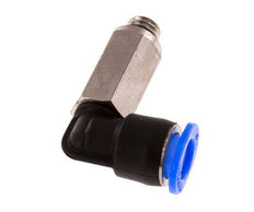 6mm x M 6 90° Winkel-Steckverschraubung mit Außengewinde Messing/PBT NBR lange Hülse drehbar kompaktes Design [2 Stück]