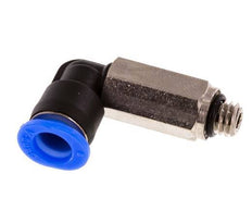 6mm x M 6 90° Winkel-Steckverschraubung mit Außengewinde Messing/PBT NBR lange Hülse drehbar kompaktes Design [2 Stück]