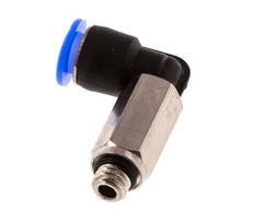 6mm x M 6 90° Winkel-Steckverschraubung mit Außengewinde Messing/PBT NBR lange Hülse drehbar kompaktes Design [2 Stück]