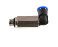 4mm x M 7 90° Winkel-Steckverschraubung mit Außengewinde Messing/PBT NBR lange Hülse drehbar kompaktes Design [2 Stück]