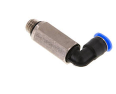 4mm x M 7 90° Winkel-Steckverschraubung mit Außengewinde Messing/PBT NBR lange Hülse drehbar kompaktes Design [2 Stück]