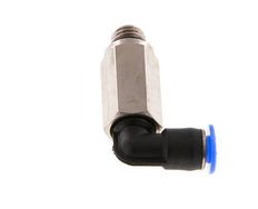 4mm x M 7 90° Winkel-Steckverschraubung mit Außengewinde Messing/PBT NBR lange Hülse drehbar kompaktes Design [2 Stück]