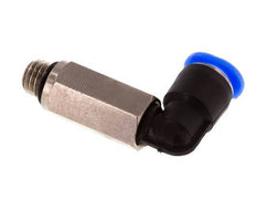 6mm x M 7 90° Winkel-Steckverschraubung mit Außengewinde Messing/PBT NBR lange Hülse drehbar kompaktes Design [2 Stück]