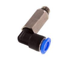 6mm x M 7 90° Winkel-Steckverschraubung mit Außengewinde Messing/PBT NBR lange Hülse drehbar kompaktes Design [2 Stück]