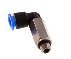 6mm x M 7 90° Winkel-Steckverschraubung mit Außengewinde Messing/PBT NBR lange Hülse drehbar kompaktes Design [2 Stück]