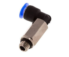 6mm x M 7 90° Winkel-Steckverschraubung mit Außengewinde Messing/PBT NBR lange Hülse drehbar kompaktes Design [2 Stück]