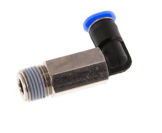 4mm x R1/8'' 90deg Winkel-Steckverschraubung mit Außengewinde Messing/PBT NBR Lange Hülse Drehbares Kompaktdesign [2 Stück]