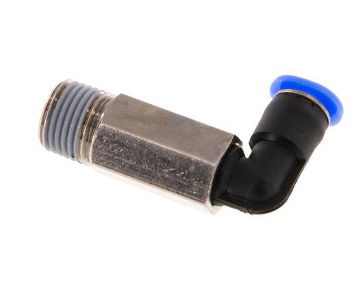 4mm x R1/8'' 90deg Winkel-Steckverschraubung mit Außengewinde Messing/PBT NBR Lange Hülse Drehbares Kompaktdesign [2 Stück]