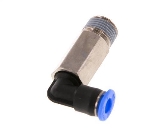 4mm x R1/8'' 90deg Winkel-Steckverschraubung mit Außengewinde Messing/PBT NBR Lange Hülse Drehbares Kompaktdesign [2 Stück]