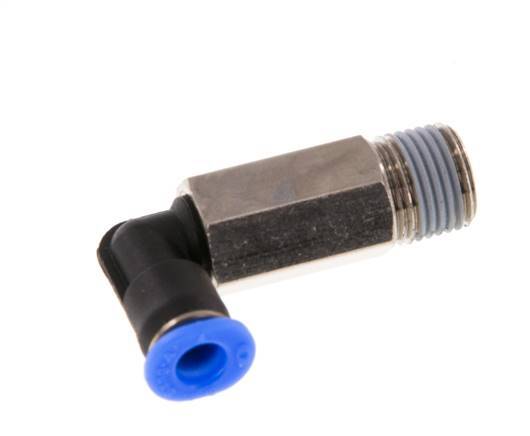 4mm x R1/8'' 90deg Winkel-Steckverschraubung mit Außengewinde Messing/PBT NBR Lange Hülse Drehbares Kompaktdesign [2 Stück]