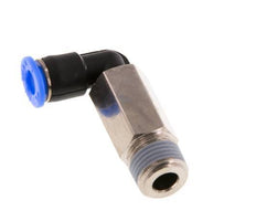 4mm x R1/8'' 90deg Winkel-Steckverschraubung mit Außengewinde Messing/PBT NBR Lange Hülse Drehbares Kompaktdesign [2 Stück]