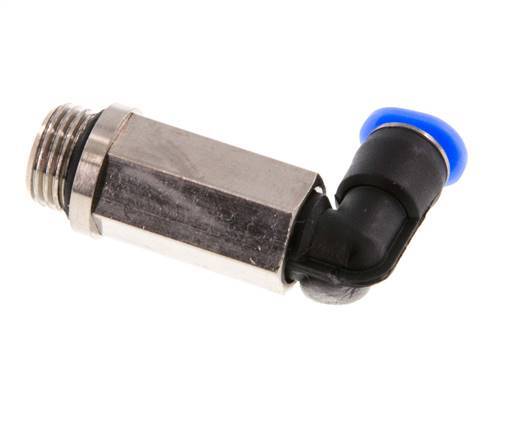 4mm x G1/8'' 90deg Winkel-Steckverschraubung mit Außengewinde Messing/PBT NBR Lange Hülse Drehbares Kompaktdesign [2 Stück]