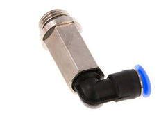 4mm x G1/8'' 90deg Winkel-Steckverschraubung mit Außengewinde Messing/PBT NBR Lange Hülse Drehbares Kompaktdesign [2 Stück]