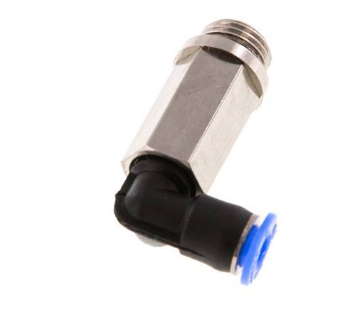 4mm x G1/8'' 90deg Winkel-Steckverschraubung mit Außengewinde Messing/PBT NBR Lange Hülse Drehbares Kompaktdesign [2 Stück]