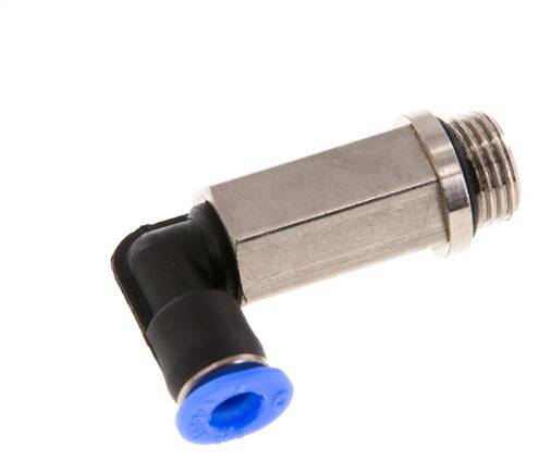 4mm x G1/8'' 90deg Winkel-Steckverschraubung mit Außengewinde Messing/PBT NBR Lange Hülse Drehbares Kompaktdesign [2 Stück]