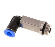 4mm x G1/8'' 90deg Winkel-Steckverschraubung mit Außengewinde Messing/PBT NBR Lange Hülse Drehbares Kompaktdesign [2 Stück]