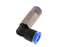 6mm x R1/8'' 90deg Winkel-Steckverschraubung mit Außengewinde Messing/PBT NBR Lange Hülse Drehbares Kompaktdesign [2 Stück]