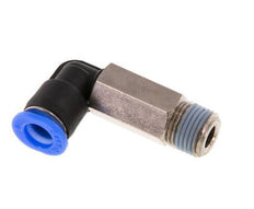 6mm x R1/8'' 90deg Winkel-Steckverschraubung mit Außengewinde Messing/PBT NBR Lange Hülse Drehbares Kompaktdesign [2 Stück]