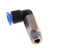 6mm x R1/8'' 90deg Winkel-Steckverschraubung mit Außengewinde Messing/PBT NBR Lange Hülse Drehbares Kompaktdesign [2 Stück]