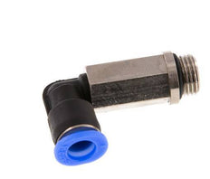 6mm x G1/8'' 90deg Winkel-Steckverschraubung mit Außengewinde Messing/PBT NBR Lange Hülse Drehbares Kompaktdesign [2 Stück]