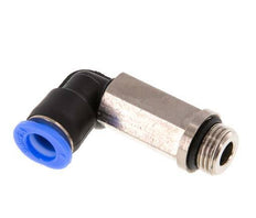 6mm x G1/8'' 90deg Winkel-Steckverschraubung mit Außengewinde Messing/PBT NBR Lange Hülse Drehbares Kompaktdesign [2 Stück]