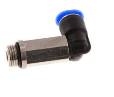 6mm x G1/8'' 90deg Winkel-Steckverschraubung mit Außengewinde Messing/PBT NBR Lange Hülse Drehbares Kompaktdesign [2 Stück]