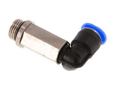 6mm x G1/8'' 90deg Winkel-Steckverschraubung mit Außengewinde Messing/PBT NBR Lange Hülse Drehbares Kompaktdesign [2 Stück]