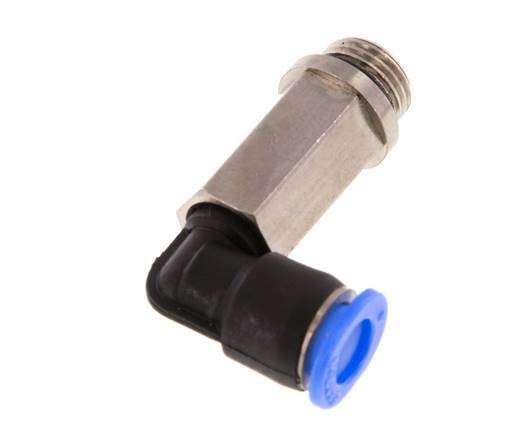 6mm x G1/8'' 90deg Winkel-Steckverschraubung mit Außengewinde Messing/PBT NBR Lange Hülse Drehbares Kompaktdesign [2 Stück]