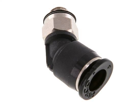 6mm x M 5 45Grad Winkel-Steckverschraubung mit Außengewinde Messing/PBT NBR Kompakte Ausführung