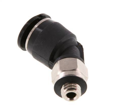 6mm x M 5 45Grad Winkel-Steckverschraubung mit Außengewinde Messing/PBT NBR Kompakte Ausführung