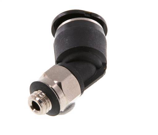 6mm x M 5 45Grad Winkel-Steckverschraubung mit Außengewinde Messing/PBT NBR Kompakte Ausführung