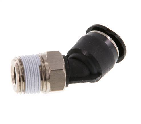 6mm x R1/8'' 45° Winkel-Steckverschraubung mit Außengewinde Messing/PBT NBR Kompakte Ausführung