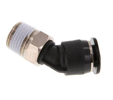 6mm x R1/8'' 45deg Elbow Push-in Fitting with Male Threads Brass/PBT NBR Compact Design