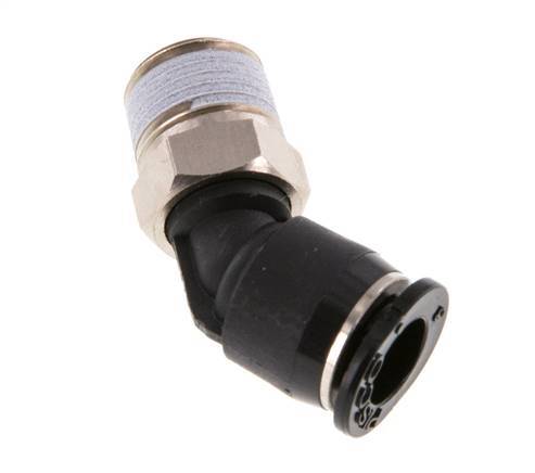 6mm x R1/8'' 45° Winkel-Steckverschraubung mit Außengewinde Messing/PBT NBR Kompakte Ausführung