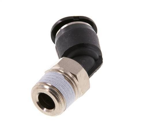 6mm x R1/8'' 45° Winkel-Steckverschraubung mit Außengewinde Messing/PBT NBR Kompakte Ausführung