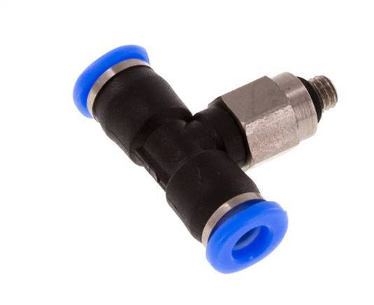 3mm x M 3 Inline T-Stück Steckverschraubung mit Außengewinde Stahl/PBT NBR Drehbares Kompaktdesign [2 Stück]