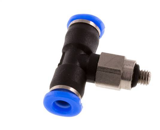3mm x M 3 Inline T-Stück Steckverschraubung mit Außengewinde Stahl/PBT NBR Drehbares Kompaktdesign [2 Stück]