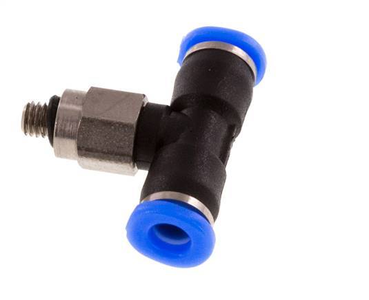3mm x M 3 Inline T-Stück Steckverschraubung mit Außengewinde Stahl/PBT NBR Drehbares Kompaktdesign [2 Stück]