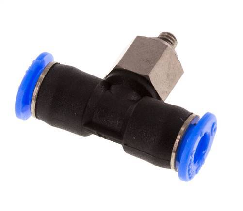 4mm x M 3 Inline T-Stück Steckverschraubung mit Außengewinde Stahl/PBT NBR Drehbares Kompaktdesign [2 Stück]