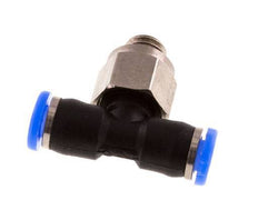 3mm x M 5 Inline T-Stück Steckverschraubung mit Außengewinde Messing/PBT NBR Drehbares Kompaktdesign [2 Stück]