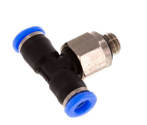 3mm x M 5 Inline T-Stück Steckverschraubung mit Außengewinde Messing/PBT NBR Drehbares Kompaktdesign [2 Stück]
