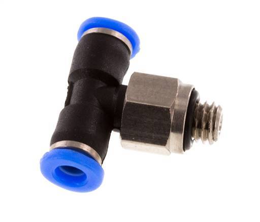 3mm x M 5 Inline T-Stück Steckverschraubung mit Außengewinde Messing/PBT NBR Drehbares Kompaktdesign [2 Stück]
