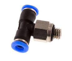 3mm x M 5 Inline T-Stück Steckverschraubung mit Außengewinde Messing/PBT NBR Drehbares Kompaktdesign [2 Stück]