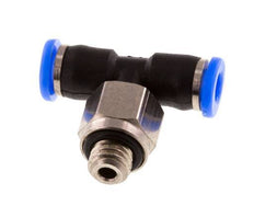 3mm x M 5 Inline T-Stück Steckverschraubung mit Außengewinde Messing/PBT NBR Drehbares Kompaktdesign [2 Stück]