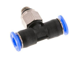 4mm x M 5 Inline T-Stück Steckverschraubung mit Außengewinde Messing/PBT NBR Drehbares Kompaktdesign [2 Stück]