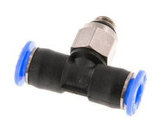 4mm x M 5 Inline T-Stück Steckverschraubung mit Außengewinde Messing/PBT NBR Drehbares Kompaktdesign [2 Stück]