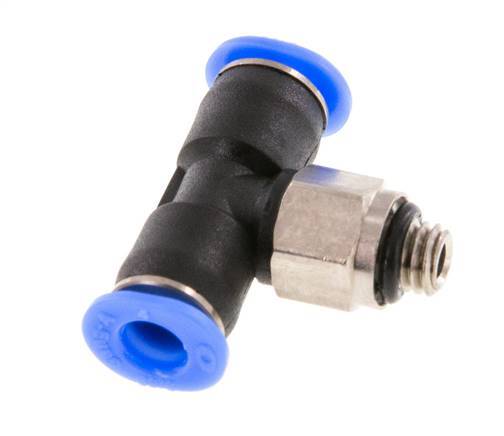 4mm x M 5 Inline T-Stück Steckverschraubung mit Außengewinde Messing/PBT NBR Drehbares Kompaktdesign [2 Stück]