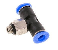 4mm x M 5 Inline T-Stück Steckverschraubung mit Außengewinde Messing/PBT NBR Drehbares Kompaktdesign [2 Stück]