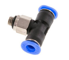 4mm x M 5 Inline T-Stück Steckverschraubung mit Außengewinde Messing/PBT NBR Drehbares Kompaktdesign [2 Stück]