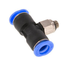 6mm x M 5 Inline T-Stück Steckverschraubung mit Außengewinde Messing/PBT NBR Drehbares Kompaktdesign [2 Stück]